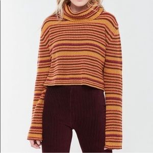 Urban Outfitters Cropped Striped Knit Sweater - Size Small